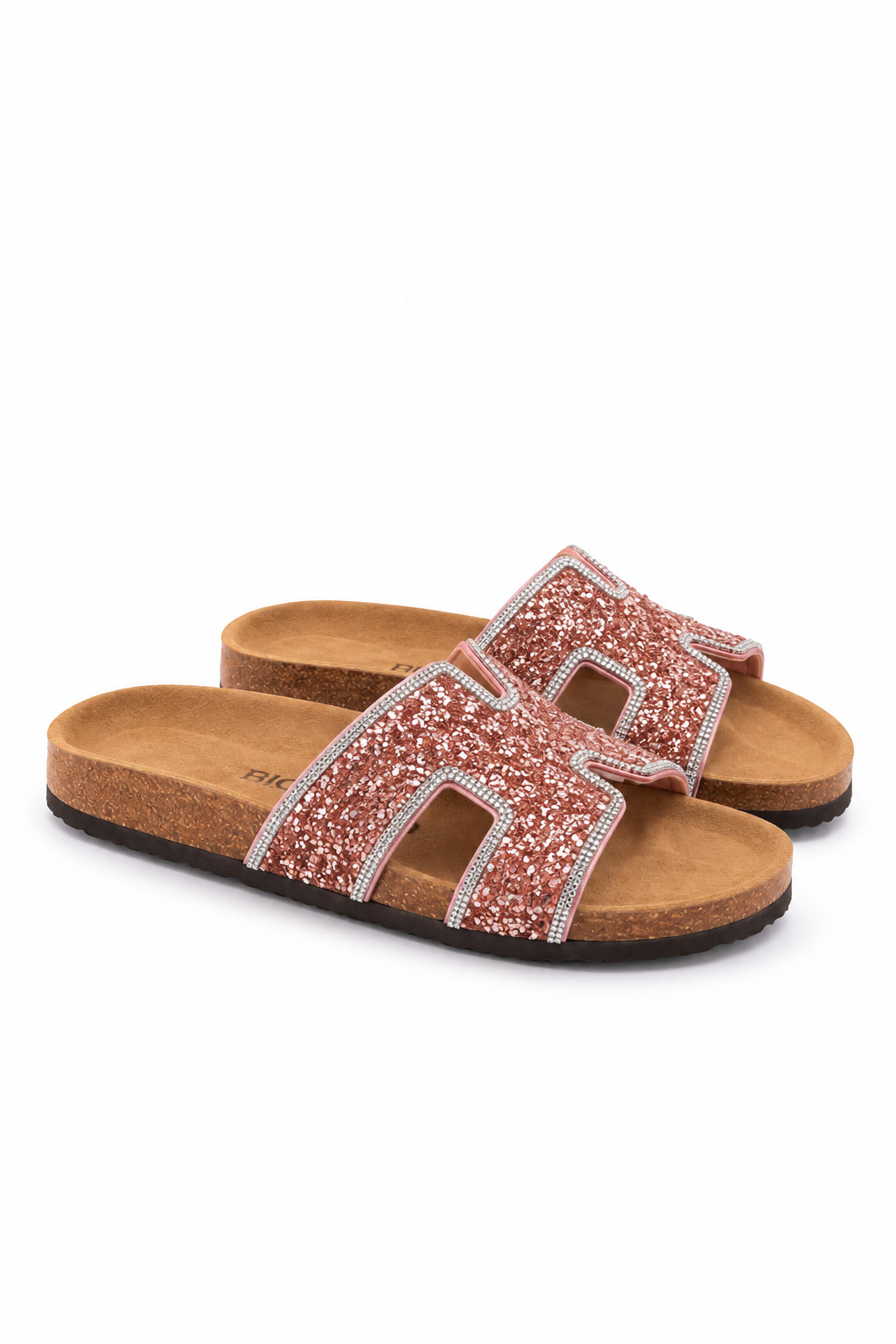 Rose Glitter Cutout Slides