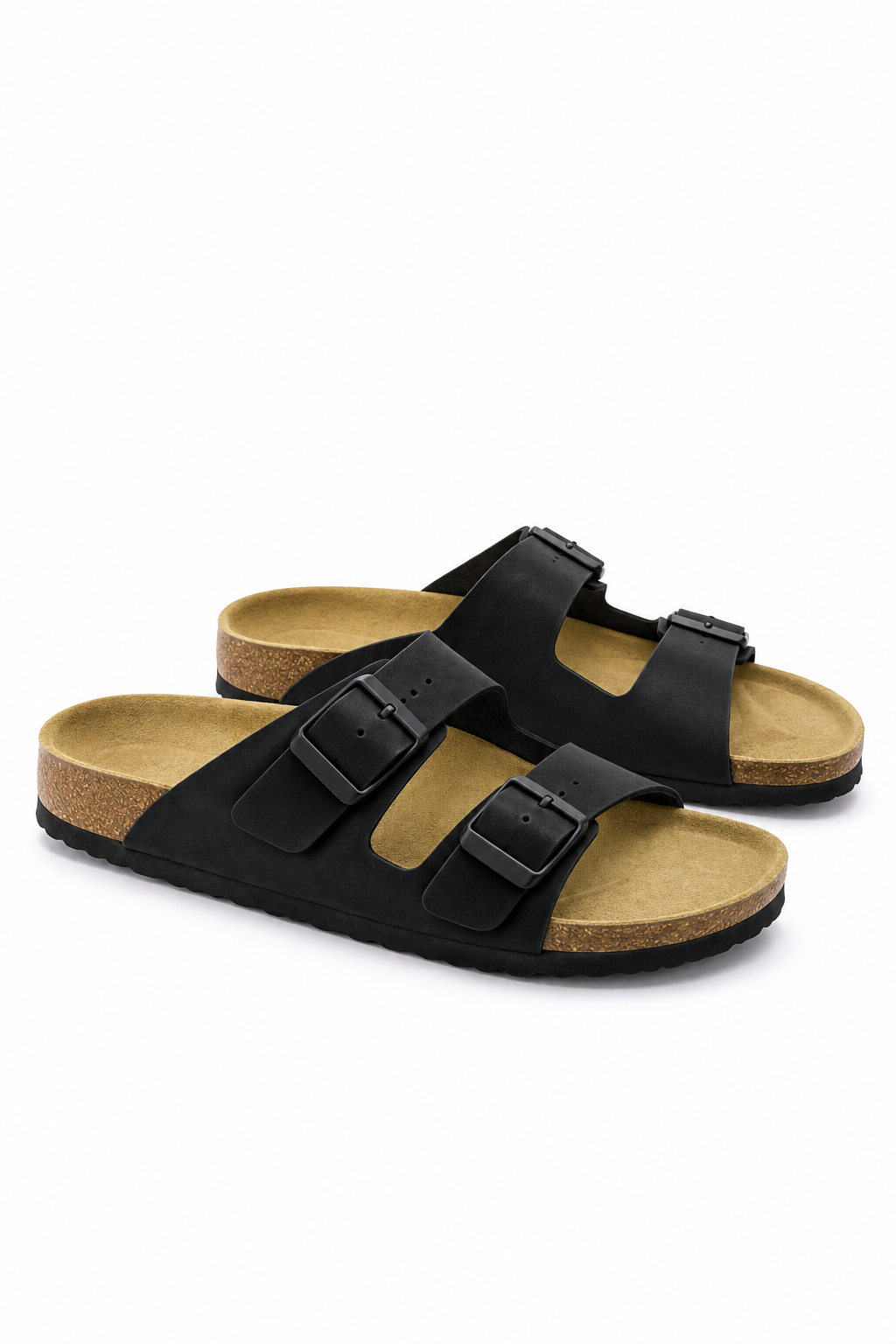Black Classic Buckle Slides