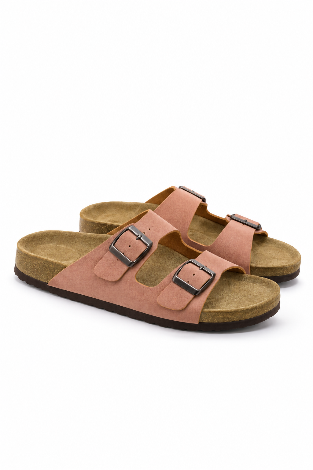 Dusty Pink Buckle Slides
