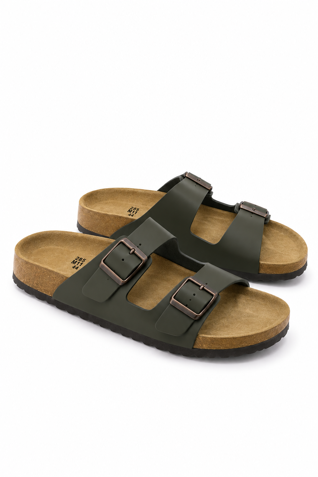 Olive Classic Buckle Slides