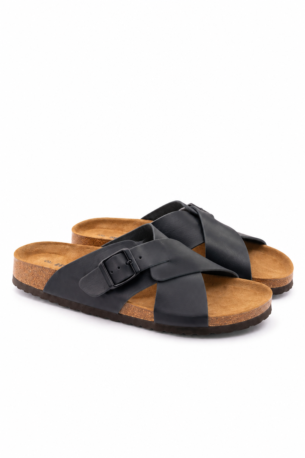 Black Cross Strap Sandals